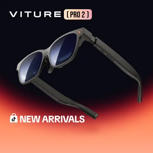 VITURE Pro 2 XR AR Glasses - Lightweight Design, UltraClarity 3.0, 146" Display, 50° FOV, 1600 Nits Micro-OLED, 63g, 0-5.00D Built-in Diopter, Eye Care Blue Light Filter, Phone & Computer Sync, Gaming/Movie Use, Cool Gadgets, Gifts for Him black friday