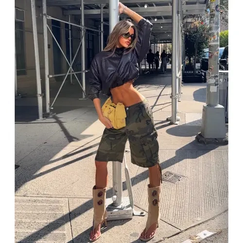 Booked Up Camouflage Denim Jorts