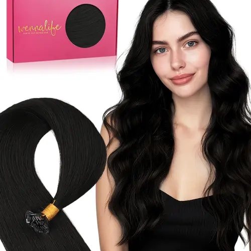 WENNALlFE Mini K Tip Hair Extensions Flat Tip Hair Extensions Human Hair, Keratin Extensions 50g 63s-125s/Pack 14-24Inch Remy Hair Seamless and Invisible From Black to Blonde & Balayage Shades De Cabello  #TikTokShopFallDealsForYou #sohochic