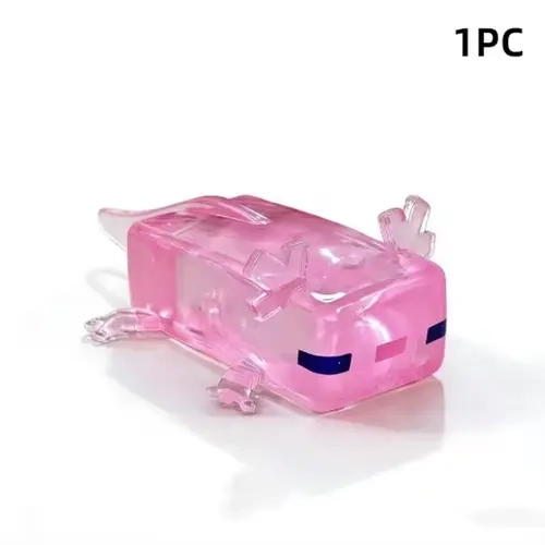 Blocky Axolotl Squishy Stress Reliever - Unisex Sensory Fidget Squishies, Soft Slow-Rebound Animal Fidget, Cute Realistic Amphibian Desk Companion, Whimsical Stuff Unique Gifts for Anxiety Relief (Kids Toys)