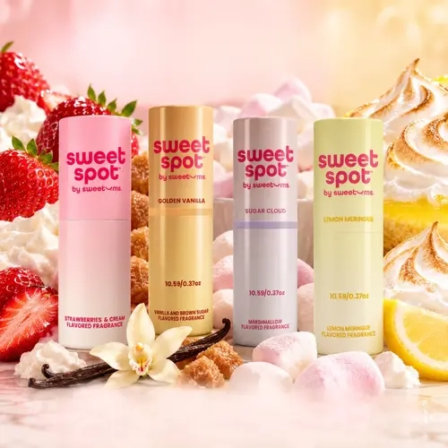 The Gourmand Fragrance Bundle Mix & Match | Fragrances with Scent and Flavor | Solid Fragrance | Kissable Fragrance Strawberries & Cream, Lemon Meringue, Caramel Kiss, Marshmallow Sugar Cloud, Island Passion, Peach, Vanilla, Watermelon, Cherry Bombshell