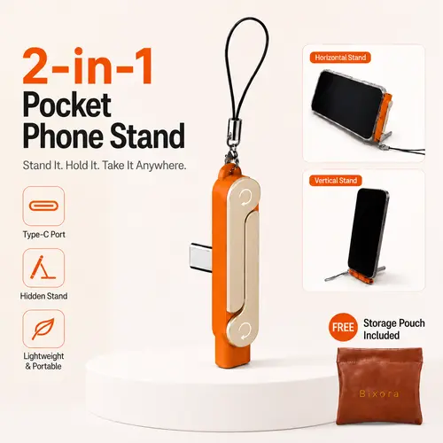 240W PD Fast Charger Dock - Durable Zinc Alloy Shell Mobile Phone Adapter, Foldable Adjustable Holder, Handheld Lanyard, Portable USB-C Converter, Travel Pocket Gadget for Men, Charger for iPhone, Smartphone-Compatible