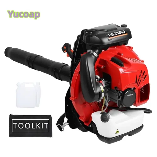 YUCOAP Backpack Gas Leaf Blower, 75.6CC 80CC 63CC 2 Stroke Engine, 850CFM, 200MPH, High Power Gasoline Leaf Blower, 2.3L Fuel Tank, Ergonomic Blower for Leaf, Sand, Snow, Patio, Yard powerful
