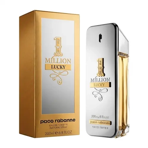 Paco Rabanne One Million Lucky Eau de Toilette For Men 6.8 oz | Men's Woody Gourmand Cologne with Plum, Hazelnut & Cedarwood