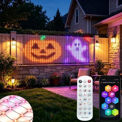 600LED Smart Outdoor Mesh Net Lights, 4x10ft with App & Remote, Music Sync, IP65 Waterproof, DIY Color Modes for Outdoor Patio, Garden, Bushes, Fence, Party Decorations