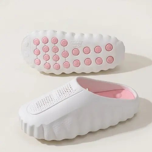 Unisex Bedroom Slippers - Closed-Toe Massage Slide-On, Premium EVA Upper, EVA Sole, Anti-Slip Sole, Durable Indoor/Outdoor Wear, All Seasons, Unisex Wear, Back-to-School Approved