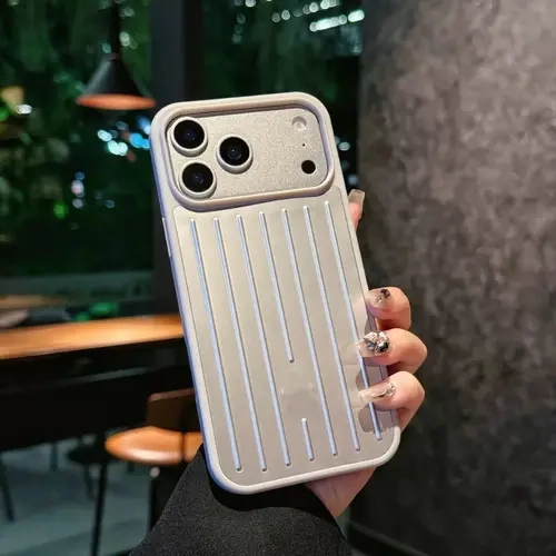Aluminum Alloy Smartphone Case - All-Inclusive Vertical Lines Design, Durable Protection, Ideal Gift for iPhone 17 Pro Max, 16, 15 Essential Mobile Phone Accessory
