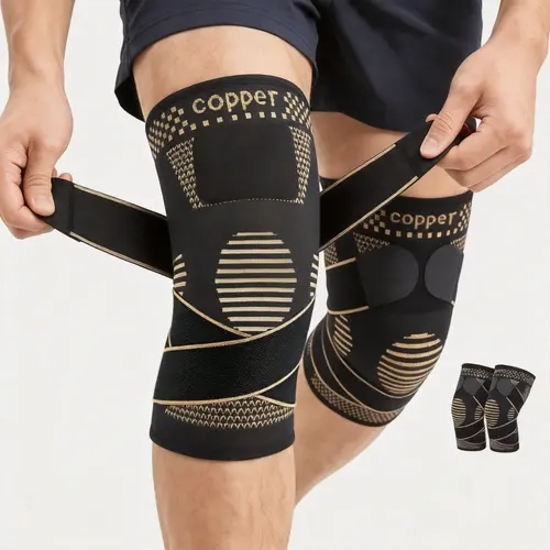 UGEM copper knee brace Durable modern Design Knee Wrap   Compression Sleeve for Women & Men. Relieves Arthritis, ACL, Meniscus & Joint Pain. Perfect Knee Support for Working, Running & Weightlifting.