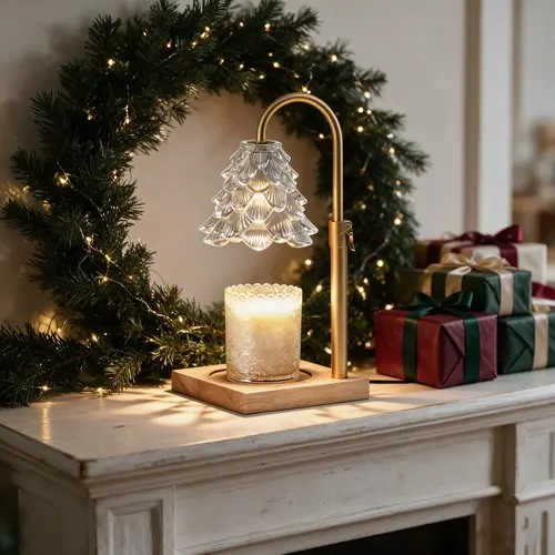 Peairud Golden Adjustable Timer Candle Warmer Lamp - Candle Burner, Chic Home Decor, Room Decor for Women, Christmas Gift for Housewarming & Birthday