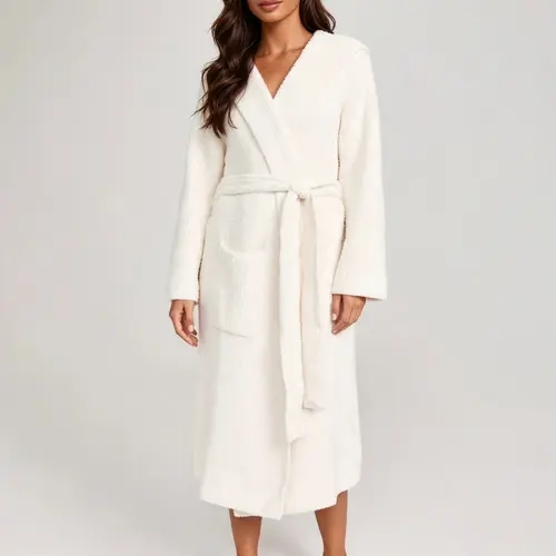 【COZY Soft Plush Feel】Cloudy Plush Twin-Faced Couples' Robe, home bathrobes, Soft Long Fluff Warm Lightweight, Wearable at Home/bathroom/spa, Perfect Gift for Mom/wife/girlfriend