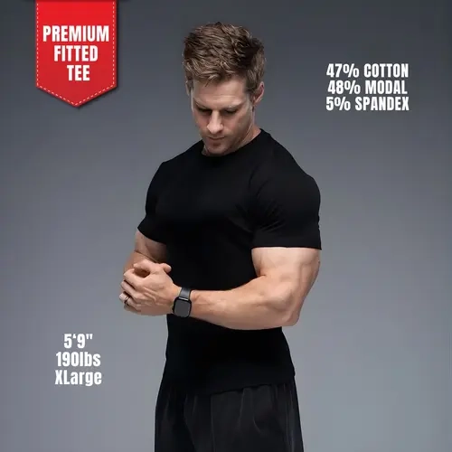 EKKO Premium Modal  Fitted Blank Short Sleeve Shirt