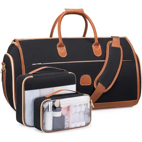 UKEIN 40-in Waterproof Fabric 2-in-1 Convertible Garment Bag & Multifunctional Travel Duffel, All-in-One Carry On with Shoe Compartment, Travel Carry On
