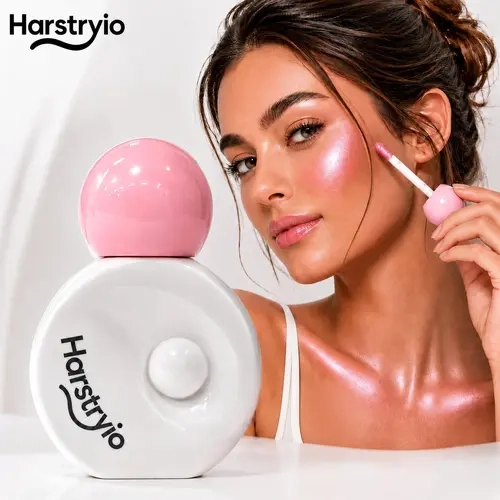 Women's Bulb-Shaped Liquid Glowy Highlighter Cosmetic - Halo Glow Drops, All-Day Illuminator, Buildable Glow, Dewy Shimmer, Blend Smoothly, Foundation-Mixable, Face & Body Use, All Tones, 12-Month Shelf Life, Daily & Party Makeup, Sohochic