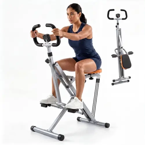 Row Ride Glute & Leg Trainer with LCD Display Foldable Squat Assist Machine – Adjustable Resistance for Home Full Body Workout – Compact Exercise Equipment