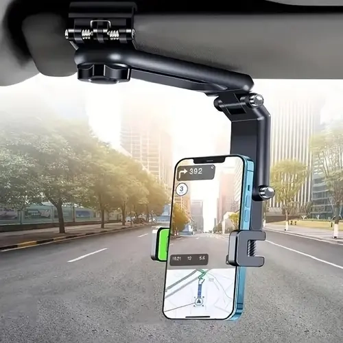 Joytutus Phone Holder for Car - Long Adjustable Arm, 360° Rotation, Anti-Scratch Clamp, Multi-Angle View, Secure Auto Accessories Interior, Car Interior Accessories, Vlogging Support, Ideal Gift for Vlog Creators