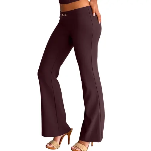 OYS Women's High Waisted Flare Pants Stretch Slim Fit Bell Bottom Long Trousers Casual Work Office Pants