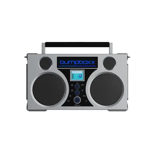 Bumpboxx Retroboom Vintage Portable Bluetooth Boombox - Remote-Controlled Rechargeable Stereo True Wireless Bluetooth Speakers, High-Watt Audio Device, Built-In Li-Ion Battery, Detachable Shoulder Strap, Portable No-Cable Speakers