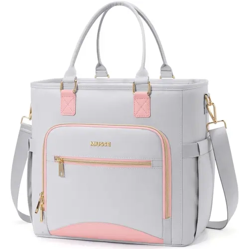 MIUSSE Modern Insulated Women's Lunch Tote - Polyethylene Thermal Lunch Bags for Women with Large Capacity, Shoulder Strap, Side Pocket, Zipper, Chic & Elegant Design for Work, Back to School