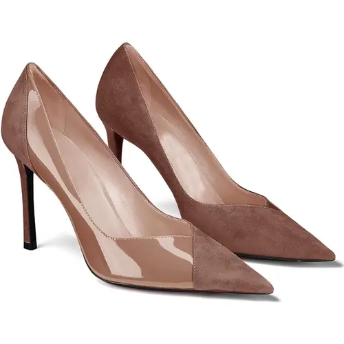 Coutgo Women's Suede Stiletto High Heel Pumps - Classy Elegant Pointed Toe Slip-On Lightweight Formal Shoes for Office, Bridal Wedding Events, All Seasons