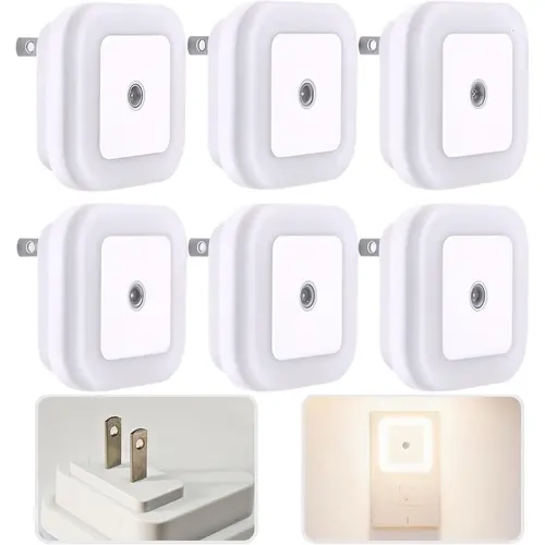 6-Pack Plug-In Motion Sensor LED Lights - 0.5W, Led Decorative Accessories for Modern Home Decor, Bedrooms, Ambient Night Lights