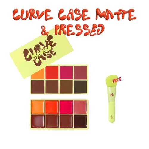 CURVE CASE MATTE & PRESSED DUO WITH FREE MINI MF4 BRUSH- MADE BY MITCHELL Glam Makeup Set #GLOBAL PICKS