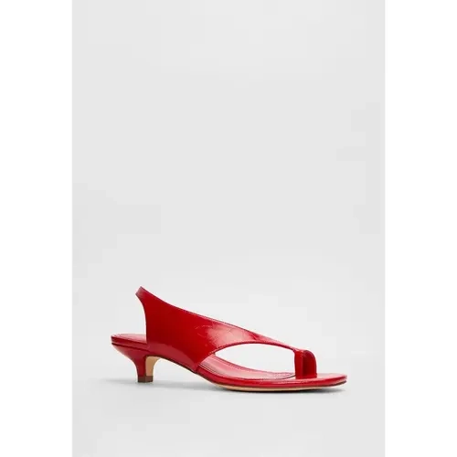 JUSTFAB Women's Fashionable Slingback Sandals - Square Open Toe, Toe Loop, 1.5" Low Heel, Slip-On, Padded Elastic Eco Leather Footwear, Elegant Minimalist Daily Wear Sandals for Wedding Party, Office SohoChic, Elegant Minimalist Sandals