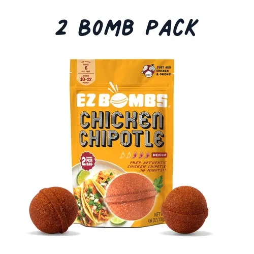 EZ BOMBS Chicken Chipotle Chili Seasoning Packs - 2 Authentic Tinga-Style Spices, Seasonings for Cooking, Ideal for Chicken Tacos, Seasonings And Spices For Cooking
