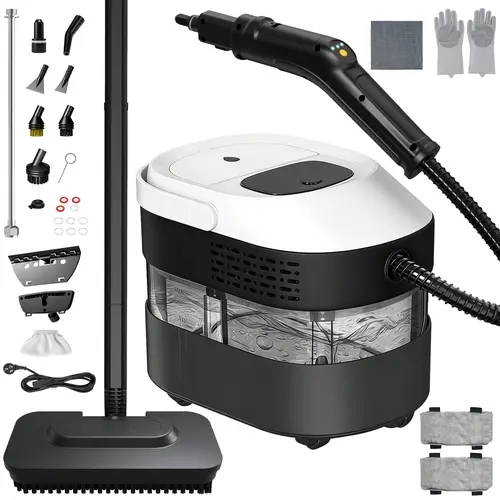 2-in-1 Handheld to Floor Steam Cleaner for House - 15s Heat-Up, 105°C Steam, Quick Switch, Kids-Safe, Chemical-Free, Time-Saving, Suitable for Tile, Grout, Kitchens