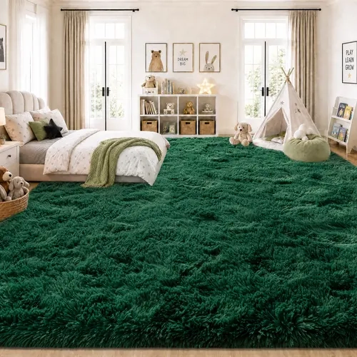 【Moving Season】REZUTAN Ultra Fluffy Shaggy Leopard Area Rug, Soft Plush Carpet for Living Room Bedroom Kitchen Bathroom, Includes 4 Free Anti-Slip Stickers | Back to School, Animal Print Rug, Indoor Use