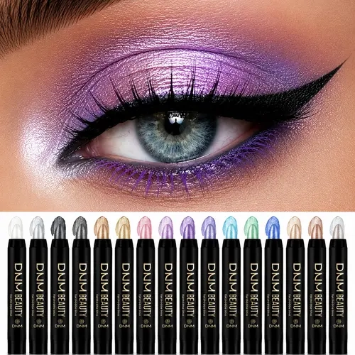 8/16pcs Long-Lasting Eyeshadow Stick Set , Waterproof Metallic Shimmer Glitter Eyeshadow Sticks, Eyeshadow Makeup, Highly Pigmented Eyeshadow Pens, Eye Makeup Products Flawless Cosmetic