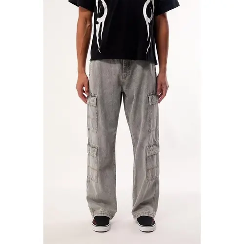 Pacsun Men's Dylan Baggy Jeans Cargo Light Gray