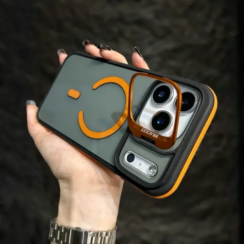 Military-Grade Shockproof Smartphone Case with MagSafe Magnetic, Camera Stand, Anti-Slip Edge, Anti-Yellow Edges, Protection for iPhone 17/16/15/14/13/12 Pro Max Range, Unisex Holiday Gift Phone Accessory