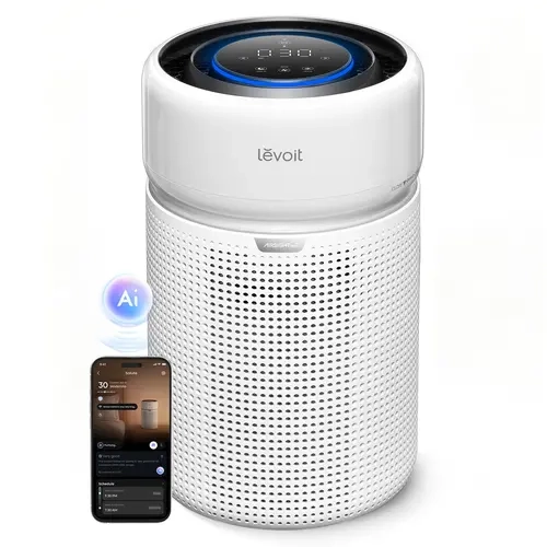 LEVOIT Eleva 300X True HEPA Air Purifier - Compact Household Unit, Dust Mite Allergy Solution, 1200ft² Coverage, 161 CFM Airflow, 3-Channel Air Quality Monitor, Quiet Smart AI Insight, AHAM Verified, Standard Plug