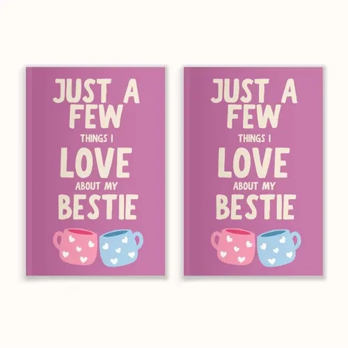 2 PACK: LARKINROAD Customized Fill-In-The-Blank Book, Gifts for Women, "Just A Few Things I Love About My Bestie", 6x9 Inches, 20 Guided Prompts, Full Color Pages, Easy and Fun to Complete Keepsake