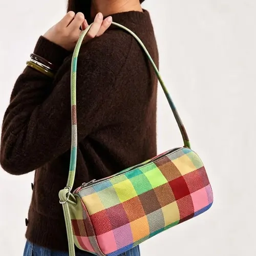 Nylon Loaf Bag, Simple Casual Small Commuter Work Bag, Top Handle Tote with Key Leash, Fashionable Shoulder Handbag for Everyday Use, Crossbody Bags