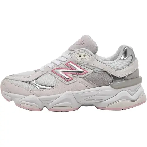 New Balance 9060 Cyber Pink Women's Retro Athletic Sneakers - Pink with Metallic Accents, White, Youth Fit, Trending Shoes for Women, Walking, Gym, Multi-Size
