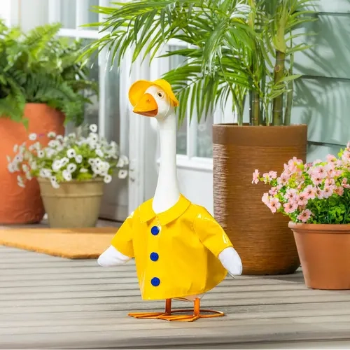Evergreen Giddy the Porch Goose Statue & OutfitSet