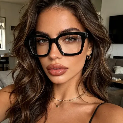 Classic Minimalist Modern Style Unisex Non- Prescription Glasses, Reading Eyeglasses, Ideal for Daily Use, Office Reading, Computer Work, Travel