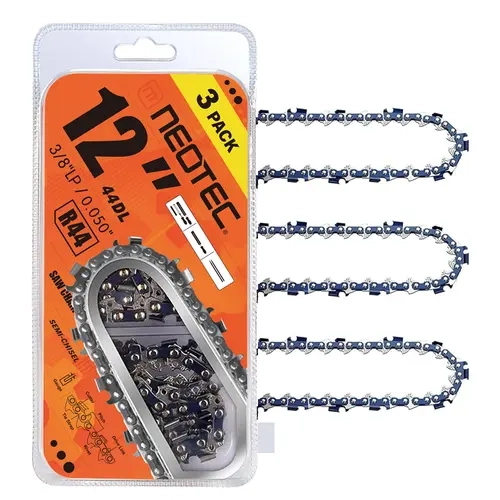 [Pack of 3 Chains]NEOTEC  12'' Chainsaw Chain, 3/8"LP Pitch,0.050" Gauge 44 Drive Links R44 Chain Fits for NCS2500E/NCS2500/NCS2511