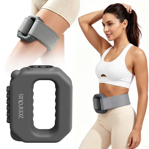 Zenrous Wearable Fascia Massage Ring - Adjustable Vibrating Percussion Belt, Cordless Built-in Li-ion Battery, Portable, Wear Around Waist/Back for Pain Relief, Fitness Recovery Support