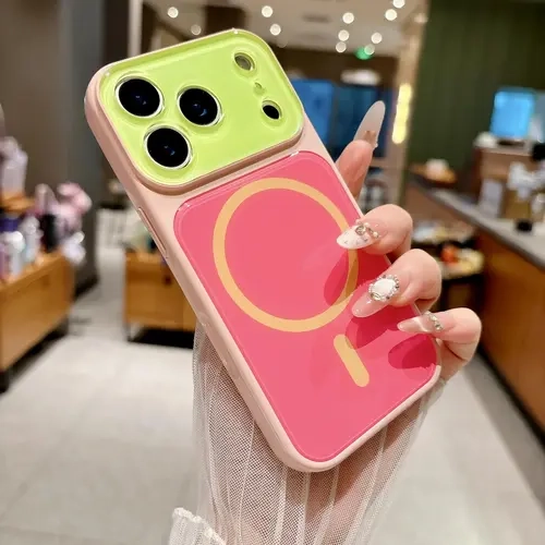 Magnetic Dopamine Contrast Color Case For iPhone 18 Pro Max/18 Pro 17 16 15 14 ,Full Lens Protection Compatible with Magsafe,No paint peeling, Anti-Fall Shockproof Phone Cover