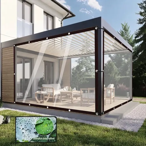 Heavy Duty Clear Waterproof Tarp with Grommets, 10x13 FT Transparent Vinyl Tarp Cover for Greenhouse, Patio, Porch Enclosure, Garden and Outdoor Storage，Clear Patio Enclosure