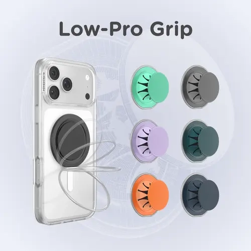 PopSockets Low Pro MagSafe Grip & Magnetic Holder - 2.6mm Ultra-Thin Aluminum Smartphone Accessory, Adjustable Stand, Secure Hold for MagSafe Phones, Mobile Phone Holders & Mounts