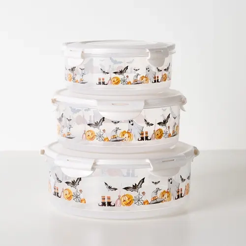 LocknLock 3Pc Nestable Printed Halloween Canisters