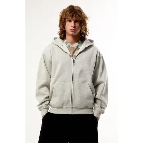 Pacsun Men's Heather Grey Snow Wash Full Zip Hoodie
