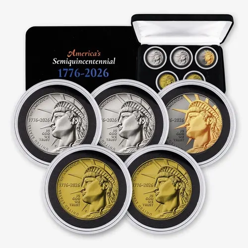 2026 Enduring Liberty Half Dollar 5 Piece Set RWB Box