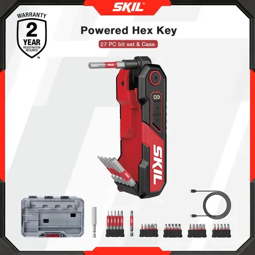 SKIL PWR CORE GO Folding Hex Key with 27-Pc. Bit Set and Hard Storage Case
