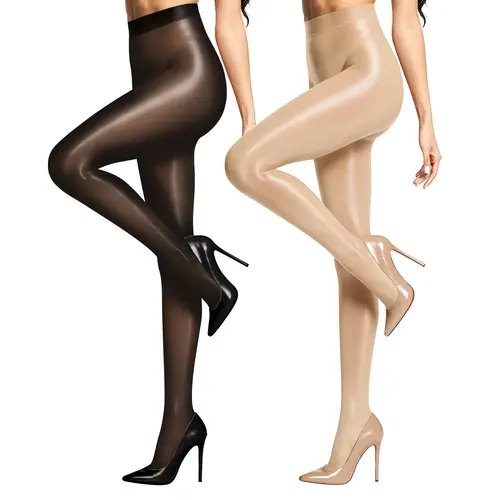 Vertvie｜LUNA Shiny Sheer Tights, Oil Silky Shimmery Glossy, Silky-Soft Feel, Extra Durability & Comfort