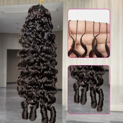 ISEE HAIR #2 Dark Brown Burmese Curly Crochet Braid Hair Extensions Miracle Knots Human Hair Extensions Pre-Separated 50g/Pack (32-38 Strands Per Pack）– Knotless Boho Braids#TikTokShopFallDealsForYou