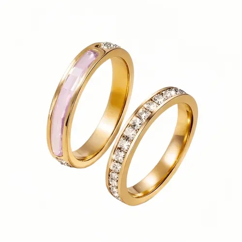 Women's 14K Gold Plated Cubic Zirconia Engagement Ring, UV Light Detection Feature, Sizes 5-10, Stylish Engagement Rings for Daily Wear